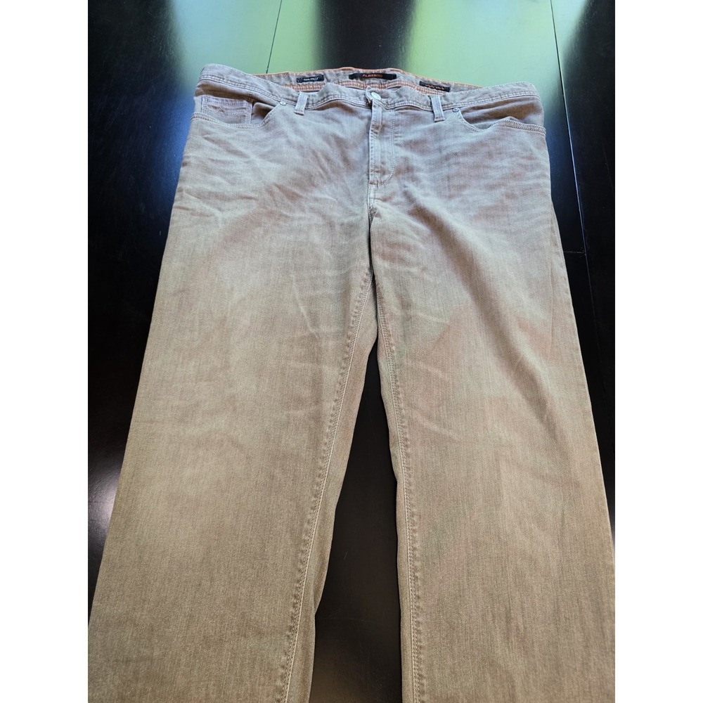 Alberto Pipe Regular Slim Fit Pants 40x32 Dynamic Superfit Denim Khaki Tan Brown